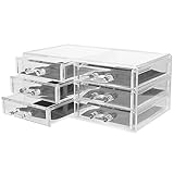 minkissy Acryl-Make-Up-Schubladen-Organizer Transparente Kosmetik-Organizer Aufbewahrung Kosmetik-Vitrine Schmuck-Organizer Schminktisch-Aufbewahrungsbehälter Für Schminktisch Badezimmer