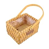 TOPBATHY 1 Stück Geflochtener Handkorb Geflochtene Körbe Für Geschenke Süßigkeiten-Dekorkorb Für Snacks Snack-Aufbewahrungskorb Tragbarer Brotkorb Lebensmittelkorb Geschenkkorb