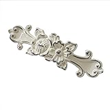 Zieht 3,75' 5' Rose Flower Dresser Pulls Cremeweiß Schubladengriffe Griffe Knöpfe Schrankgriffe Tür Shabby Chic Silber Dekorative Griffe, OneHole