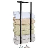 SCUDNA Handtuch-Organizer für Badezimmer, platzsparender Handtuchhalter, Wand-Handtuchhalter für gerolltes Handtuch, schwarzer Wandhandtuchhalter