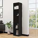 BULANED Bücherregal, Regal, Raumteiler Regal, Standregal, Bookshelf, Aktenregal, Schwarz 36 x 30 x 171 cm Spanplatte