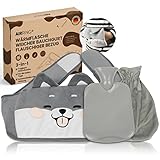 AirRing® Wärmflaschengürtel XXL mit Wärmflasche Inkl. Geschenk Box Tragbare Wärmflasche zum Umbinden Perioden Wärmegürtel für Rücken Hände Nacken Schulter Nierenwärmer Rückenwärmer 3 in 1