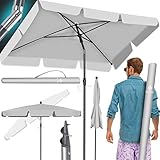 KESSER® Sonnenschirm Rechteckig für Balkon Garten & Terrasse Gartenschirm Terrassenschirm Schirm 200 x 125cm Grau