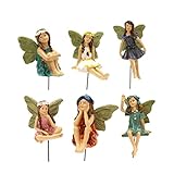 TOYANDONA 6 Stück Blumenfee Ornament Outdoor Dekor Outdoor Töpfe Blumen Dekor Haus Miniaturen Figuren Kleine Ornamente Winzige Fee Dekor Harz Kunst Handwerk Feengarten Blumen Buntes Harz