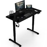 TRIUMPHKEY Höhenverstellbarer Schreibtisch Ganzes 1 Tischplatte 120x60cm Computertisch Gaming Tisch,Schreibtisch Höhenverstellbar Elektrisch Anti-kollisions,4 Funktion Rollen Schreibtische Schwarz