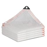 Sonnensegel, Rechteckiges, atmungsaktives Sonnensegel, weißes Mesh-Sonnenschutznetz mit Ösen, Sonnenschutz-Schattentuch, für Gewächshaus-Terrassen-Gartennische (3 x 6 m/9,84 x 19,68 Fuß)