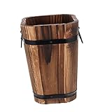 Yardwe Blumentopf Topf Für Pflanzen Innentöpfe Für Pflanzen Im Freien Vintage-Wohnkultur Blumenkübel Aus Holz Rustikale Pflanzkübel Aus Holz Pflanzkübel Aus Holz Gartenbox Aus