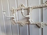 Arinosa Wandgarderobe Garderobenhaken Eisen Vintage Shabby Chic Weiß B 65 x H 19 cm