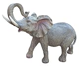 Fachhandel Plus Dekofigur Glückselefant afrikanische Elefantenskulptur Elefant Tierfigur XL große Figur
