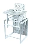 VILHA Kinder Hochstuhl Adventure NA 01 weiss, 2-in-1 Babyhochstuhl aus Holz, der praktische Baby Kombihochstuhl, nutzbar ab ca. 6 Monaten bis ca. 5 Jahre.