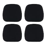 TANYOO 4er Set Stuhlkissen 40x38 cm Sitzkissen Stuhl mit Kariertem Samtbezug Rutschfestes Waschbares Sitzauflage für Stühle im Büro Outdoor Indoor Garten 15 x 16 Inches (Schwarz)