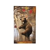 PSVOD Brauner Bär im Herbst Handtuch, ultraweich, saugfähig, Badetuch für Yoga, Fitnessstudio, Spa, Hotel, 69,8 x 40,6 cm