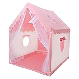 Spielzelt Prinzessin für Mädchen,Kinderzelt Rosa Burg Große Spielhaus Indoor für Kinder