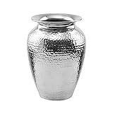 BUTLERS Oriental Lounge Orientalische Vase Höhe 21cm in Silber - Blumenvase aus Aluminium, gehämmert - Gefäß und Deko