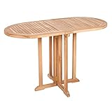 riess-ambiente.de Massiver Balkontisch Empire Teak 120cm Teakholz einklappbarer Gartentisch oval Outdoor Tisch Klapptisch
