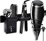 ENCOUN Haartrocknerhalter, Fönhalter Ohne Bohren, Haartrocknerhalter mit Kabelhalter, Multifunktional Fönhalter, Badorganizer Multifunktional für Hotel Baderzimmer Wohnzimmer Barbershop