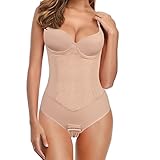 Lollanda Damen Shaper Sculpting Bauchweg Stark Formend Shape Truhe Gesammelt Body Shapewear Abnehmbarer Schultergurt Figurenformend. (Hautfarbe, XL)