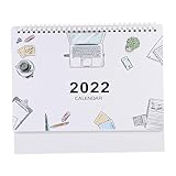 STOBOK 1 Stück 2022 2022 Tischkalender Drahtgebundener Kalender Tischkalender Up-Kalender Tischaufsatz Stehpult Stehpultaufsatz Bürokalender Für Schreibtisch Heimkalender 2022