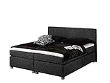 Maintal Boxspringbett Howard, 160 x 200 cm, Strukturstoff, Bonellfederkern Matratze H3, anthrazit