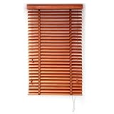 Xrdbfd Holzjalousie Braun, Horizontale Fenster Jalousien, Verdunkelungs Jalousette, Für Innen/außen/Fenster/tür, Natürliche Massivholz Fensterrollos, Anpassbar,80x180cm/31.5 * 71in