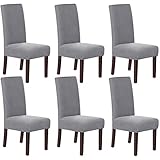 Stuhlhussen 6er Set,Stretch Stuhlbezug Stuhlhussen,Abnehmbarer Waschbarer Stühle Schutz Dekoration Stuhlbezug,für Küchenstühle,Hotel, Bankett