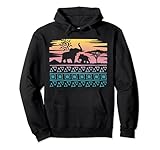 Afrikanische Dekofigur Elefant, Retro, Sonnenuntergang Pullover Hoodie