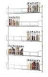 DEFWAY Gewürzregals Wand Spice Rack - 5 Etagen Hängender gewürzregal innenschrank Gewürzständer für Küchenschrank