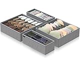 GoMaihe Schubladen Ordnungssystem | 4 SET Schrank Organizer | Faltbare Drawer, Aufbewahrungsbox Zur Aufbewahrung von BH, Socken, Höschen, Unterwäsche, Krawatten. Kommoden