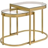 Acme Furniture Timbul Satztische, Klarglas & Gold