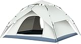 Camping Zelt Kuppelzelt, Pop-Up-Zelte for Camping, 3–4 Personen, Outdoor, automatischer Aufbau, wasserdichtes Familienzelt, Wandern, Rucksackreisen