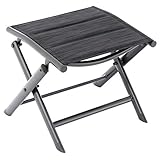 Nexos Klapphocker Sitzhocker Campinghocker Fußteil aus Aluminium und Olefin schwarz pulverbeschichtet Rahmen anthrazit Sitzhöhe 38 cm für Balkon Terrasse