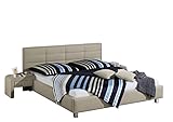 Maintal Polsterbett Tahiti, 160 x 200 cm, Strukturstoff, Bonellfederkern Matratze h2, taupe