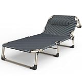 Sonnenliege, gepolsterte Gartenstühle, klappbar, für den Garten, Campingbett, Liegestuhl, Strand, verstellbare Kopfstütze, Outdoor-Stuhl, Schwerelosigkeit