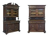 Gründerzeit Buffet um 1880 | Antiker Buffetschrank aus Eiche massiv | Hoher Aufsatzschrank B: 145 cm (11047)