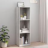 TOYOCC Regale,Bücherregale & Standregale,Bücherschrank/TV-Schrank Grau Sonoma 36x30x114cm Holzwerkstoff