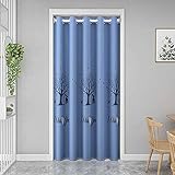 LXHONG Trennvorhang, Schattierung Sichtschutz Raumtrenner Türvorhang Waschbare Perforierte Küchenvorhänge Küche Schlafzimmer Gang Dekoration (Color : Blue, Size : 1.4x2.0m)
