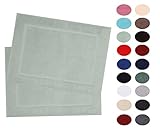 Betz 2er Set Badvorleger Badematte Badteppich Duschvorleger Frottee Premium Größe 50x70 cm 100% Baumwolle Qualität 650g/m² heugrün