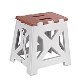 Morlinca Klapphocker tritthocker klappbar hocker Plastik Step Stool Kids Kleiner hocker ragbarer Klapphocker Faltbar Tritt Klappbar Falthocker Badhocker,Khaki (1pack),34 * 28 * 33cm