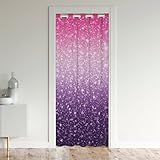jejeloiu Glitzer-Türvorhang, hitzeblockierend, verdunkelnd, Ombré-Rosa, Violett, Türvorhang für Tür, Privatsphäre, Pastell, Raumverdunkelung, Vorhang für Türen, Fenster, 107 x 203 cm, 1 Panel