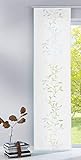 Gardinenbox Moderner Flächenvorhang Schiebegardine aus hochwertigem Ausbrenner-Stoff mit Klettband, Weiß Tendril, 2 Stück 245x60 (HxB), 856100