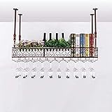 Weinregal, Decken-Weinregale, Bar, Restaurant, hängend, Weinglasregal, Metall, europäisches Weinglas-Hängeregal aus Eisen, Kelchhalter-Regal für Küche/Restaurant, Bronze, 80 x 25 cm, Hochze