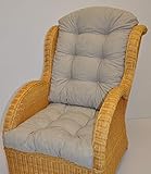 Premium Qualität - Polster / Kissen / Ersatzpolster für Rattan Ohrensessel / Rattansessel , Colore Grigio tenue (Soft Gray)