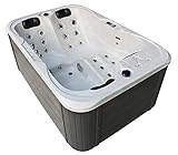 Tronitechnik® Outdoor Whirlpool, 3 Personen, aus hochwertigem Sanitäracryl, Winterfest isoliert, Balboa Spa Heizung und Bedienung, 29 Massagedüsen, 2 Sitzplätze, 1 Liegeplatz, LED, 420Liter