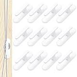 JNZLT 12 STK Gardinenhaken Selbstklebend, Klebehaken Gardinenstange Utility Selbstklebenden Haken, für Home Scheibengardinen, Window Blinds und Ropes (Weiß)