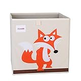 GDLGDL Oxford Tuch Tier Stickerei Faltbare Aufbewahrungsbox Kinder Spielzeug Aufbewahrungsbox Kind Kleinigkeiten Aufbewahrungskorb Aufbewahrungsbox 33 * 33 * 33 33.*33 * 33cm 19