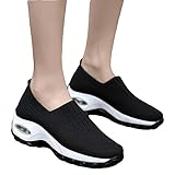 Wandersneaker für Damen - Sportliche, elastische Slip-On-Wanderschuhe für Damen,Turnschuhe für Damen, Wanderschuhe zum Einkaufen, Wandern, Camping Huban
