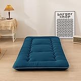 MAXYOYO Futon-Matratze für Campingbett, Klappbett, tragbar, faltbar, hypoallergen, Matratzenauflage mit Stoff und Memory-Schaum, für drinnen und draußen (Bluestone, 81 x 190 cm)