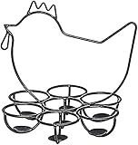 Eierspender Eierkorb Metall Eierregal Eierhalter Eierbecher 7 Eier Aufbewahrung Eierhalter Metall Huhn Form ostern Dekoration