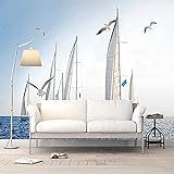 DEKii Maßgeschneiderte Moderne Kreative Seesegelboot-Landschaft Tapeten Für Arbeitszimmer Sofa TV Hintergrund Home Decor 3D Tapete Home Decor Paste Die Fototapete