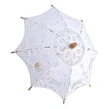 Angenehm zu greifen, Braut-Spitzen-Regenschirm, Hochzeits-Spitzen-Regenschirm, robust und langlebig, Spitzen-Sonnenschirm für Zuhause, Outdoor, Dame (weiß, klein)